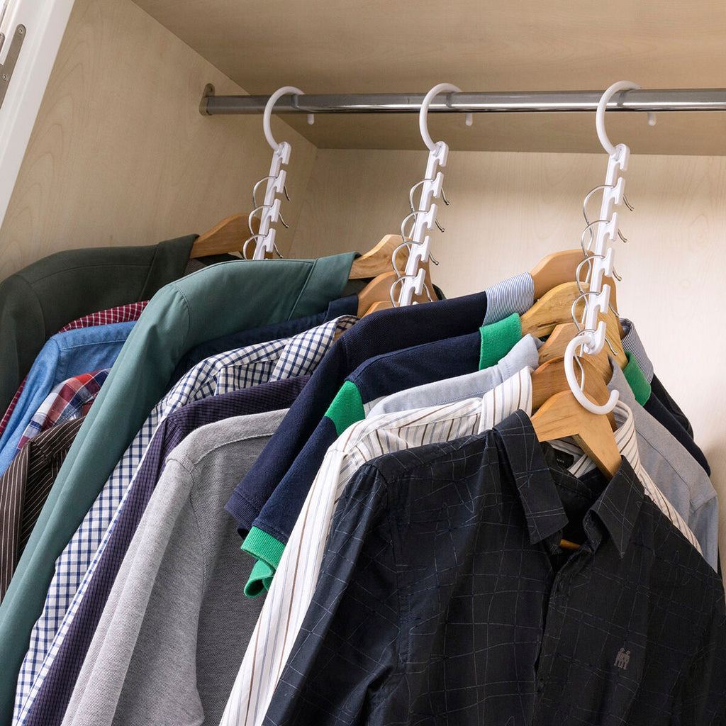 Kleding Organizer voor 40 Items wit ABS met 24 onderdelen voor ruimtebesparend en georganiseerd kledingrek in kast